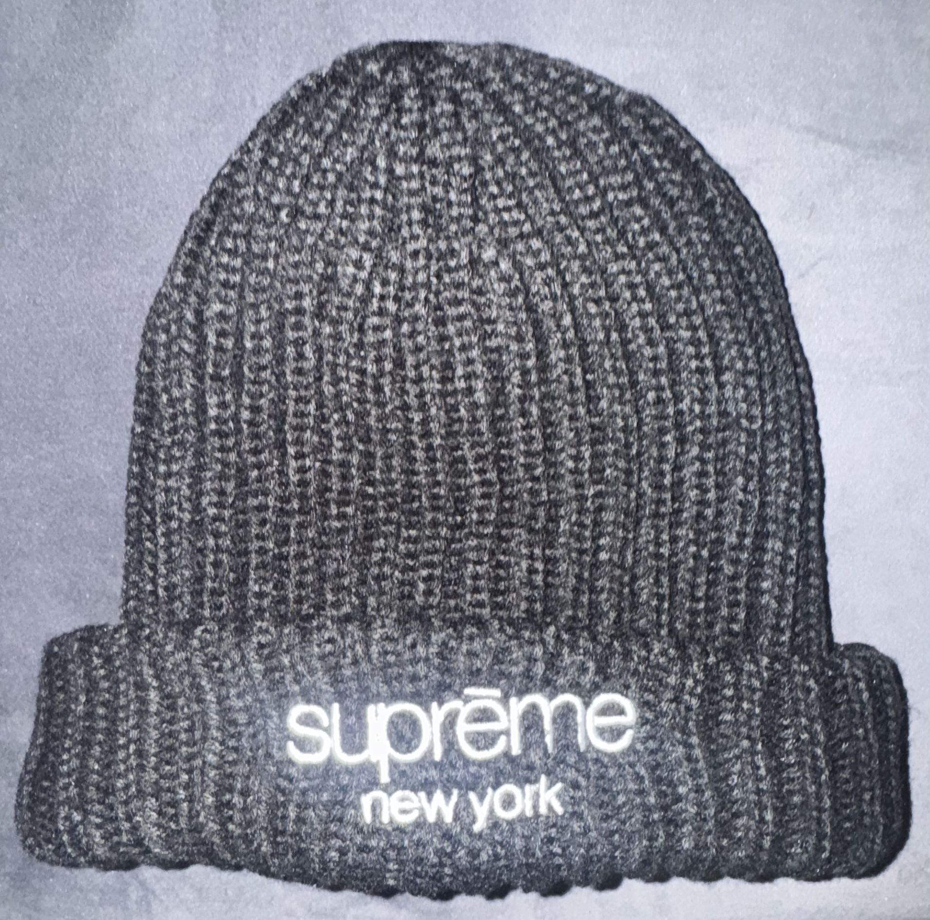 Supreme Black Ribbed Beanie