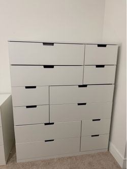 IKEA NORDLI White Drawer Chest Set, 12 Drawer