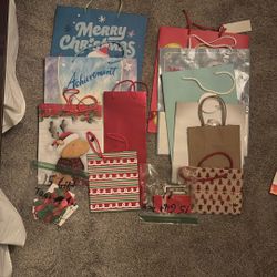 Lot Of 11 Gift Bags And 30 Gift Tags