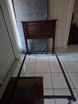Twin bed frame, back bord and box springs