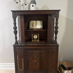 Antique Cabinet With one shelf Some work is needed Lovely lines 38”w x 16”d x 62”h Smoke free household