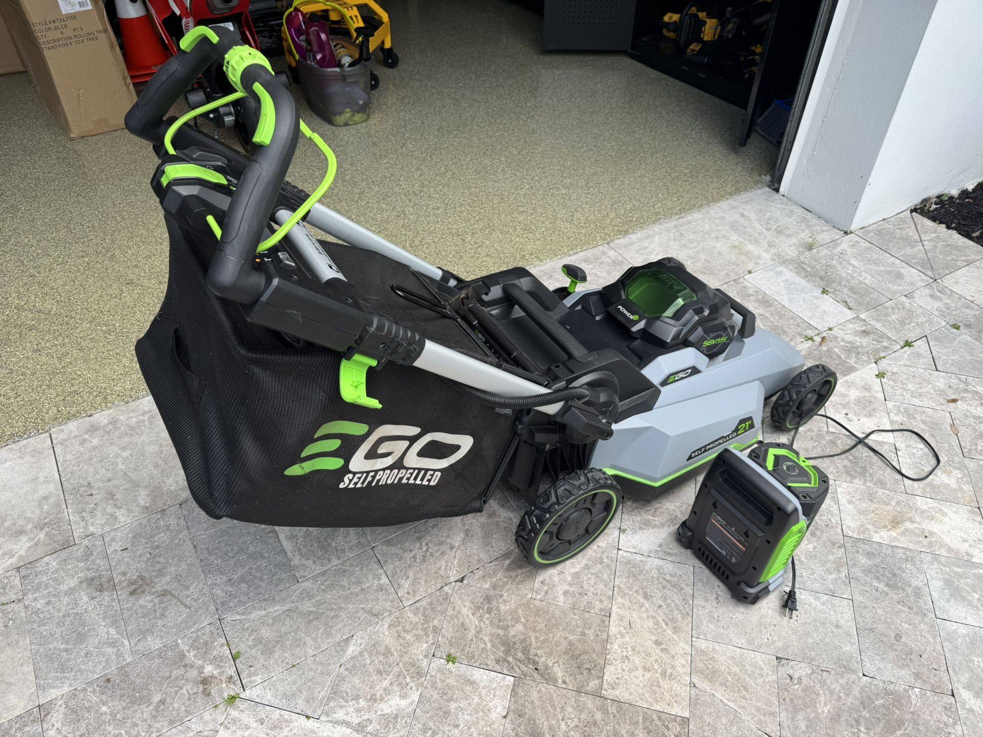 Ev Go Electric Lawn Mower. Self Powered With Bagger