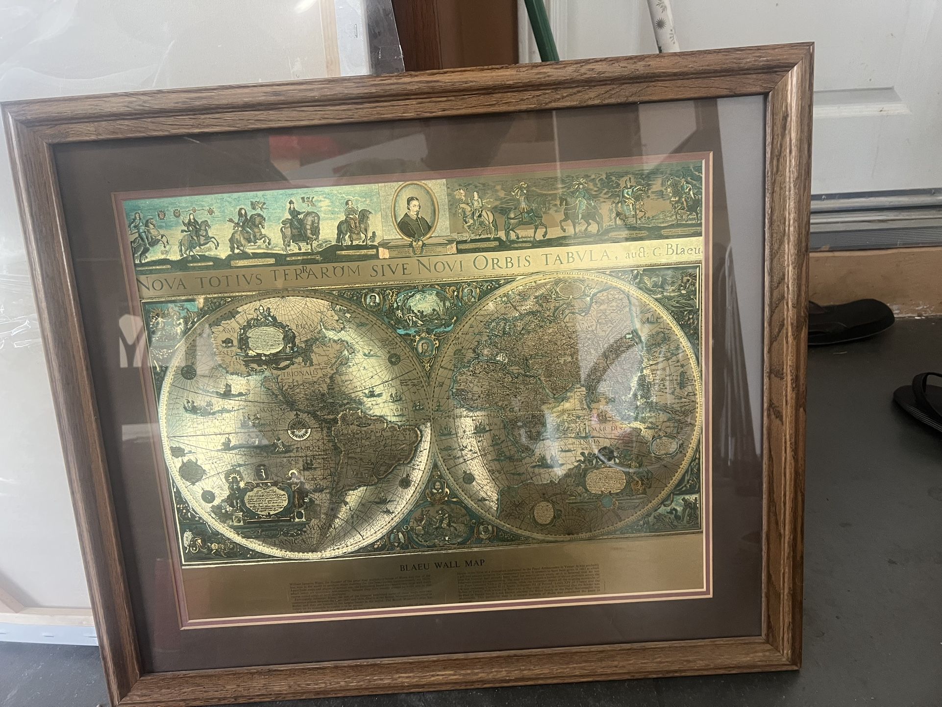 Framed Vintage World Map