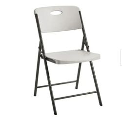 HDX Metal Frame Almond Resin Seat Folding Office Chair