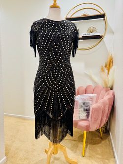 New without Tag , XL Elegant black and gold sequin dress
