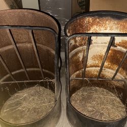 Metal Barrel Horse Feeders