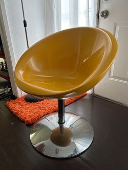 Vintage Space Age Orange Swivel Chair