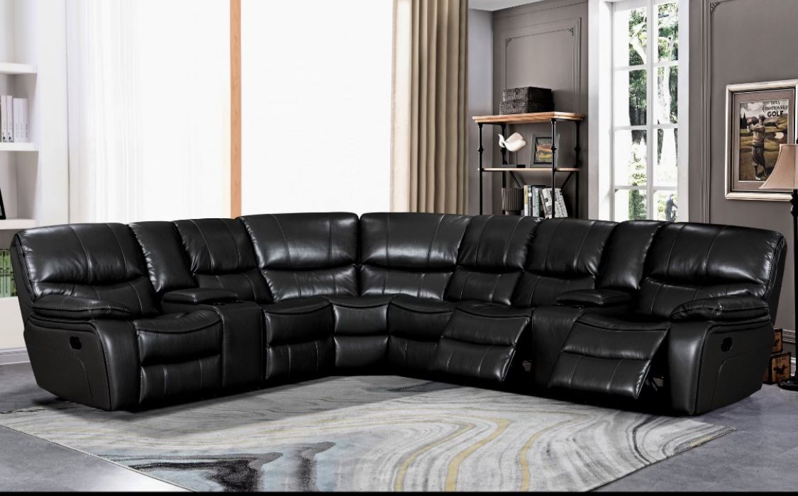 BLACK IN OUR BEST SELLER MADRID SECTIONAL. MODAR WITH RECLINING FEATURES! DELIVERY TODAY! ALL CREDITS WELCOME! 