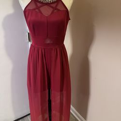 LIKE NEW RED JUMPSUIT/ROMPER size LARGE