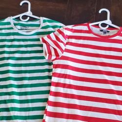 Christmas Striped Adult Shirts Brand New