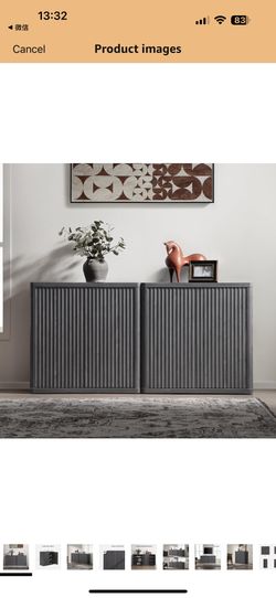 Buffet Cabinet with Storage 69.2" Sideboard Accent Modern Credenza with Doors & Shelves Fluted Tall Media Console Mid Century Coffee Bar Table for Liv