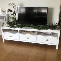 White Long Center Console Table 