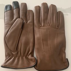 New Men Large  Brown Leather Gloves  Large 