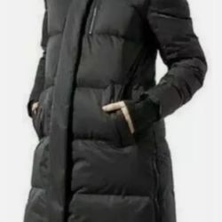 MPG Black Parka Maxi Puffer Down Coat 650 Fill Power Size M Medium