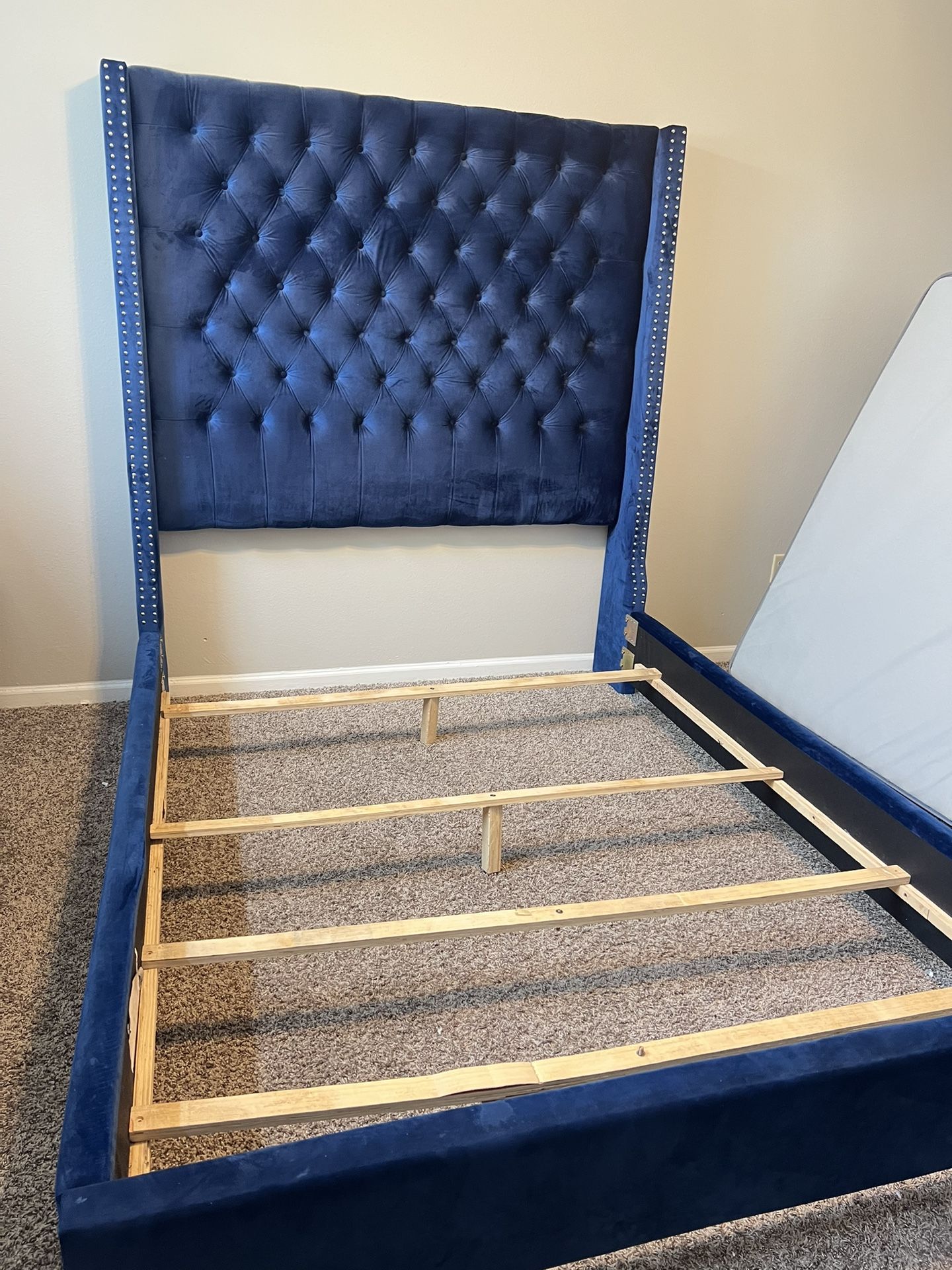 Blue Velvet Bed Frame