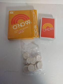Vintage 1980 O'NO 99 Card Game - By Makers of UNO Complete w/Instructions Chips