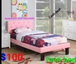 Pink twin bed frame