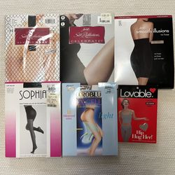 Hosiery Pantyhose Lot of 6 Size S Hanes Oroblu Sophia Lovable