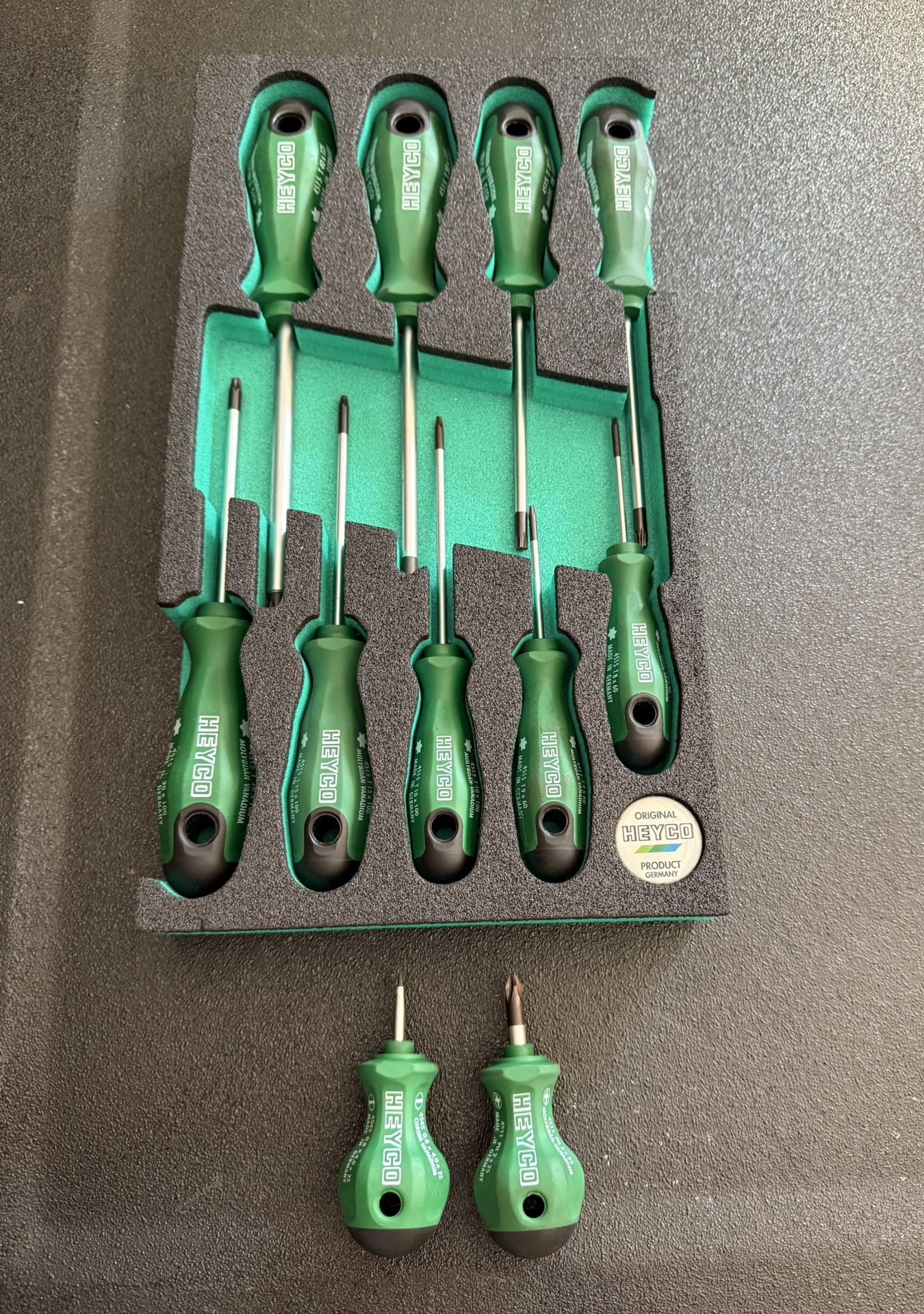 Heyco Torx Screwdriver Set + 2 stubby screwdrivers