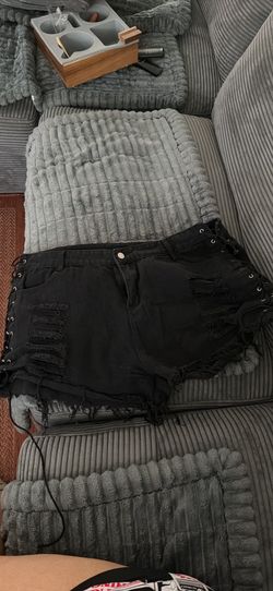 SHEIN 4X Black Tie Shorts