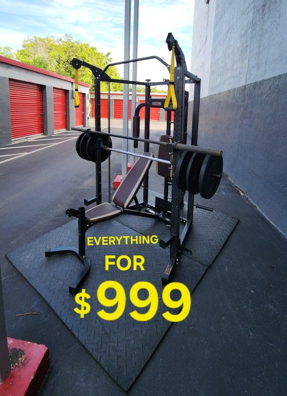 $999 EVERYTHING-COMBO as appear.
Smith&Bench HomeGym, Weight plates included