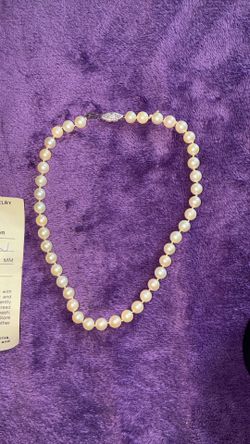 14K White Gold Natural Akoya Pearl Necklace