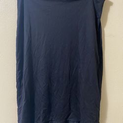 1849 Emporium Black Nylon Pencil Skirt Ruffle Stretch Elastic Waist Women's M