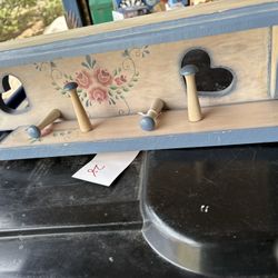 Wall Wood Shelf With Pegs (2) Boards with Pegs $28