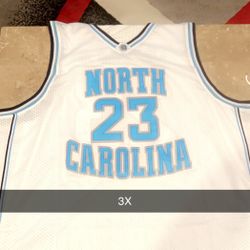 New 3X White UNC Jordan Jersey 