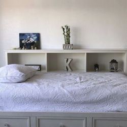 White Twin Bed Frame With Storage 