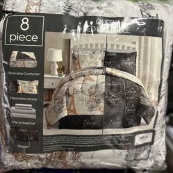 8 Piece Paris design  Bed Set