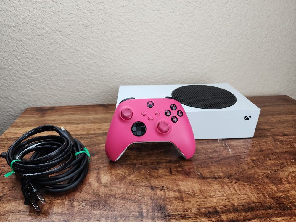 Xbox Series S Console With Pink controller and cables
