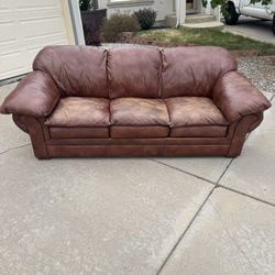 Custom Leather Pair Of Couches Plus Ottoman $350