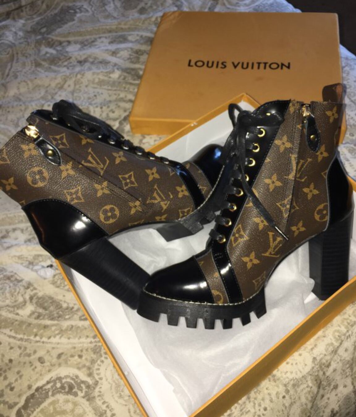 louis vuitton heels boots