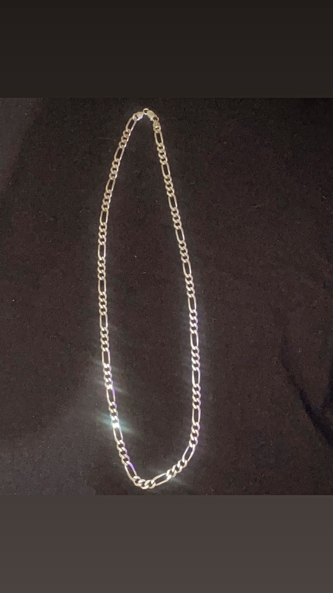 925 Silver Flat Figaro Chain