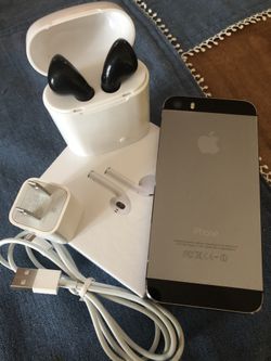 #####!!!!BUNDLE-OF-JOY!!!!!•UNLOCKED IPHONE 5S 32G +charging cable /wall plug + BLUETOOTH wireless EARBUDS####