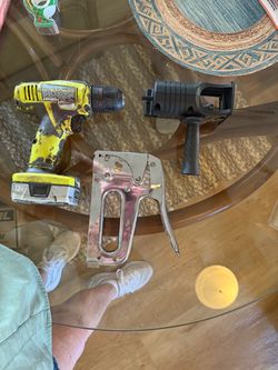 Used Tool Lot – Drill, Staple Gun, and Caulk Gun