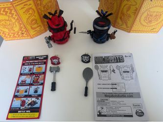 Ninja Bots 2-Pack Red Dragon Black Tiger w/ Weapons