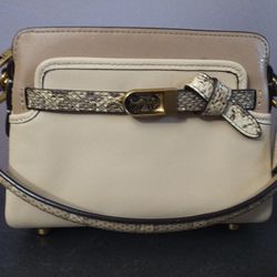 Coach Bag With Beautiful Coach Emblem And Decorative Snakeskin Detail In Guc..Sold As Is