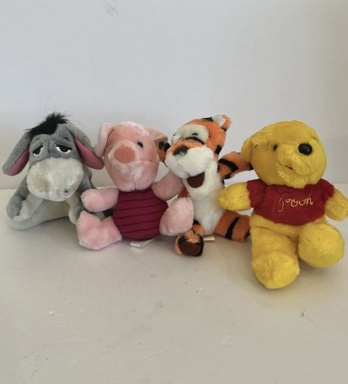 Lot of 4 VTG Disney Sears Plush Eeyore Pooh Piglet Tigger