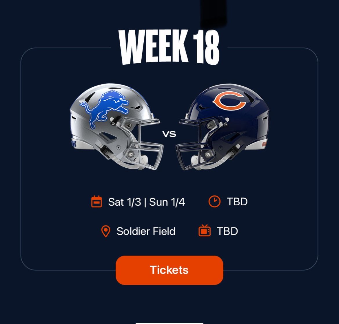 Bears vs Lions - Jan 3/4