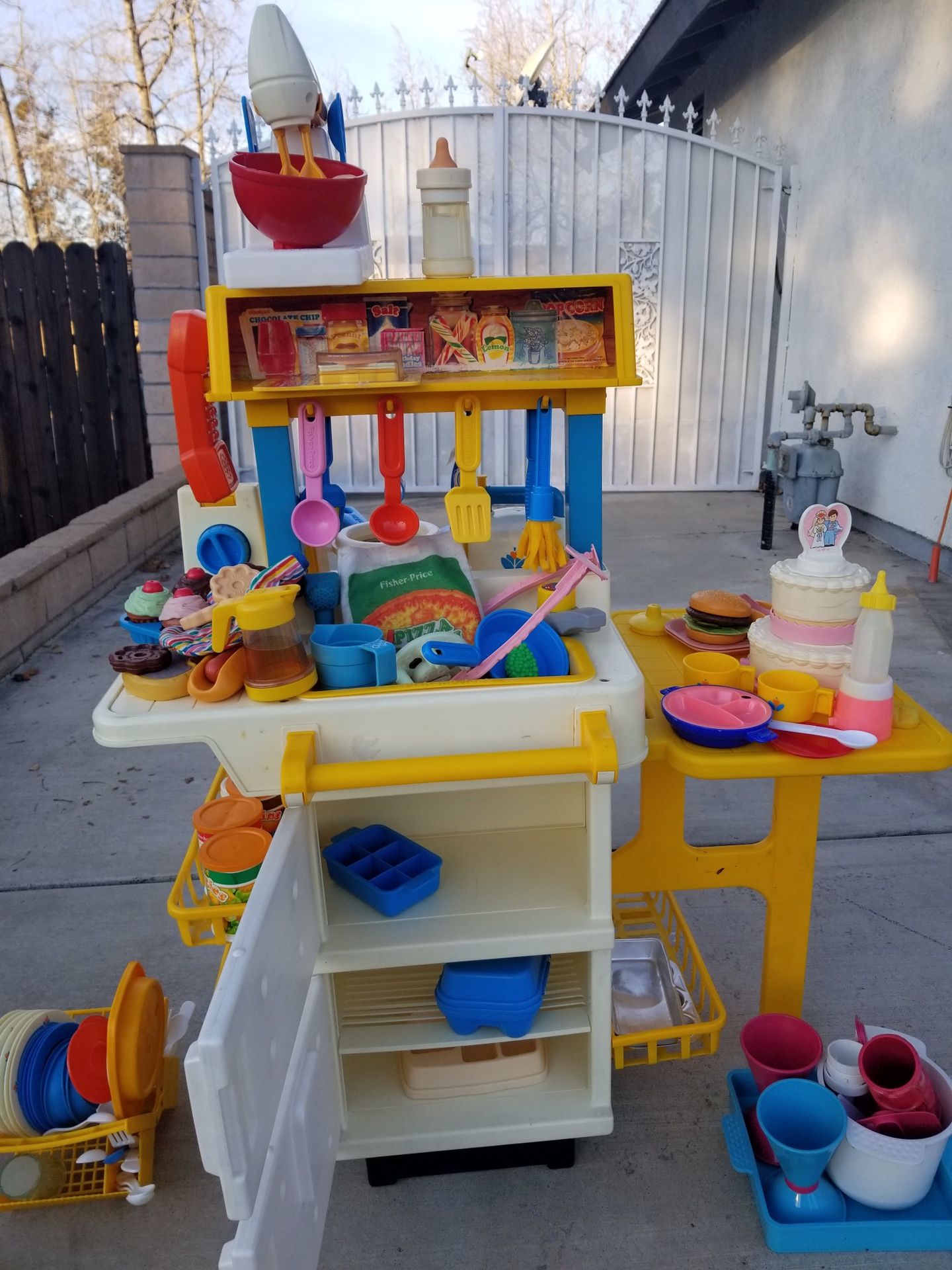 Vintage Fisher Price Kitchen with appliances and accessories