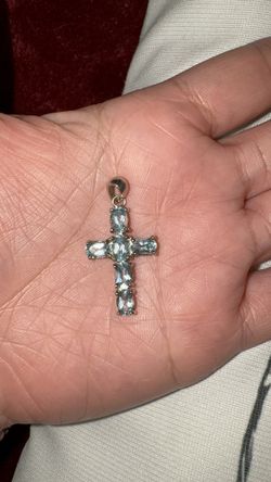 Blue Topaz Cross Pendant