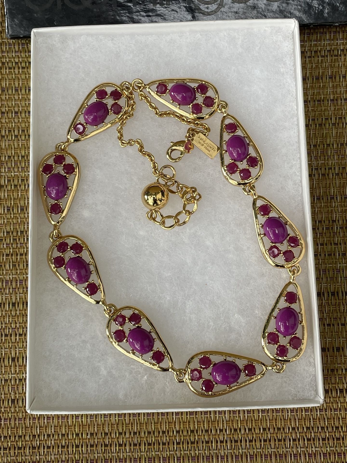 Kate Spade Gold And PURPLE Paisley Park BEAUTIFUL Collar Necklace. NEW