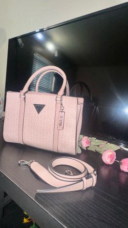GUESS Monogram Satchel & Crossbody – Light Blush Pink (Like New)