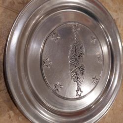 Vintage Wilton-Columbia pewter eagle plate