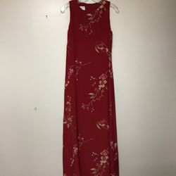 Women’s JONES NEW YORK 100% silk lined red floral sleeveless dress… Size-6