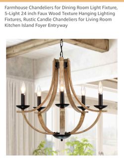 LAMPKEUDO 5 light farmhouse chandelier