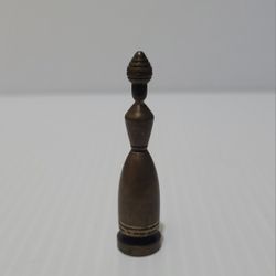 Vintage Bishop Piece Brass Chess Set Mid 20th Century Hans Teppich, Israel- Gold
