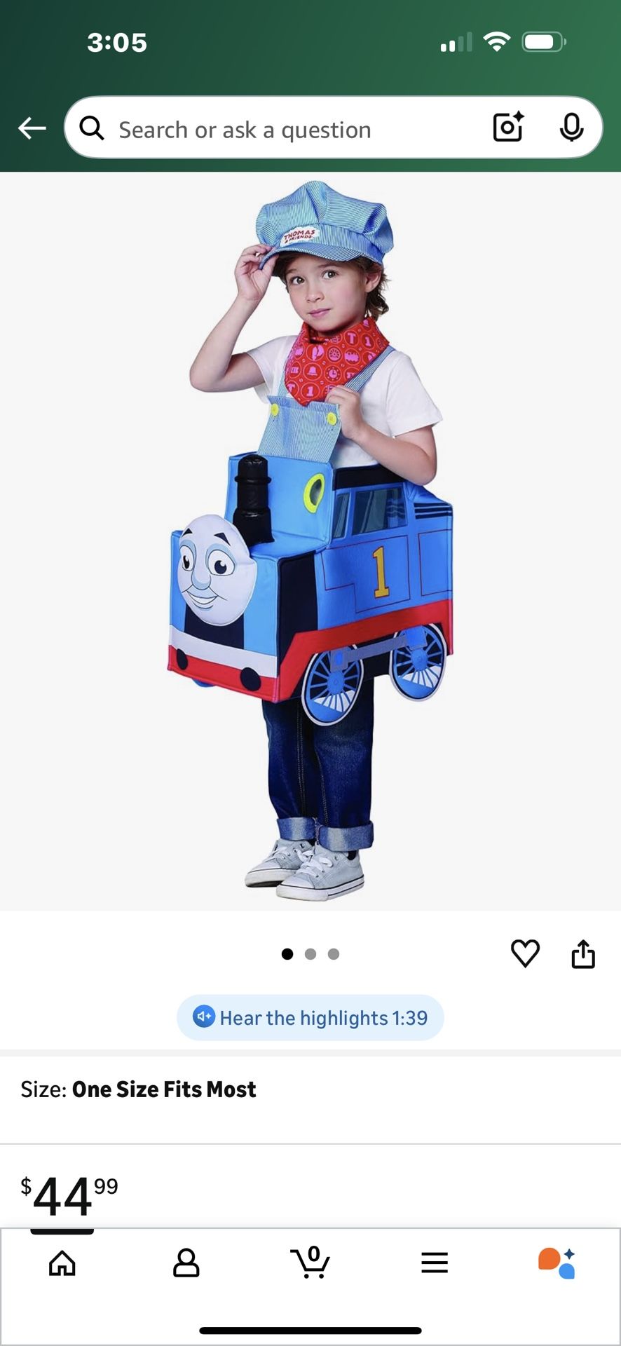 Thomas The Train Costume